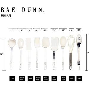 NWT Rae Dunn 9pc Mini Kitchen Utensil Set